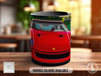 Ferrari F40 Hill Climb Signature Mug – Joel Clark artwork, centre view