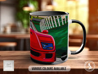 Ferrari F40 Hill Climb Signature Mug – Joel Clark artwork, right view