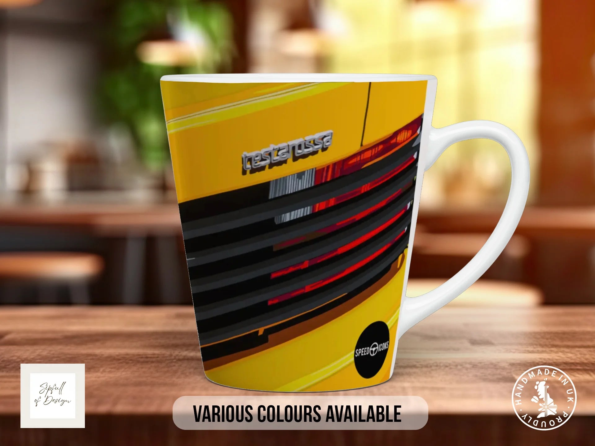 Ferrari Testarossa Mug | Joel Clark Signature Automotive Design 12oz Latte