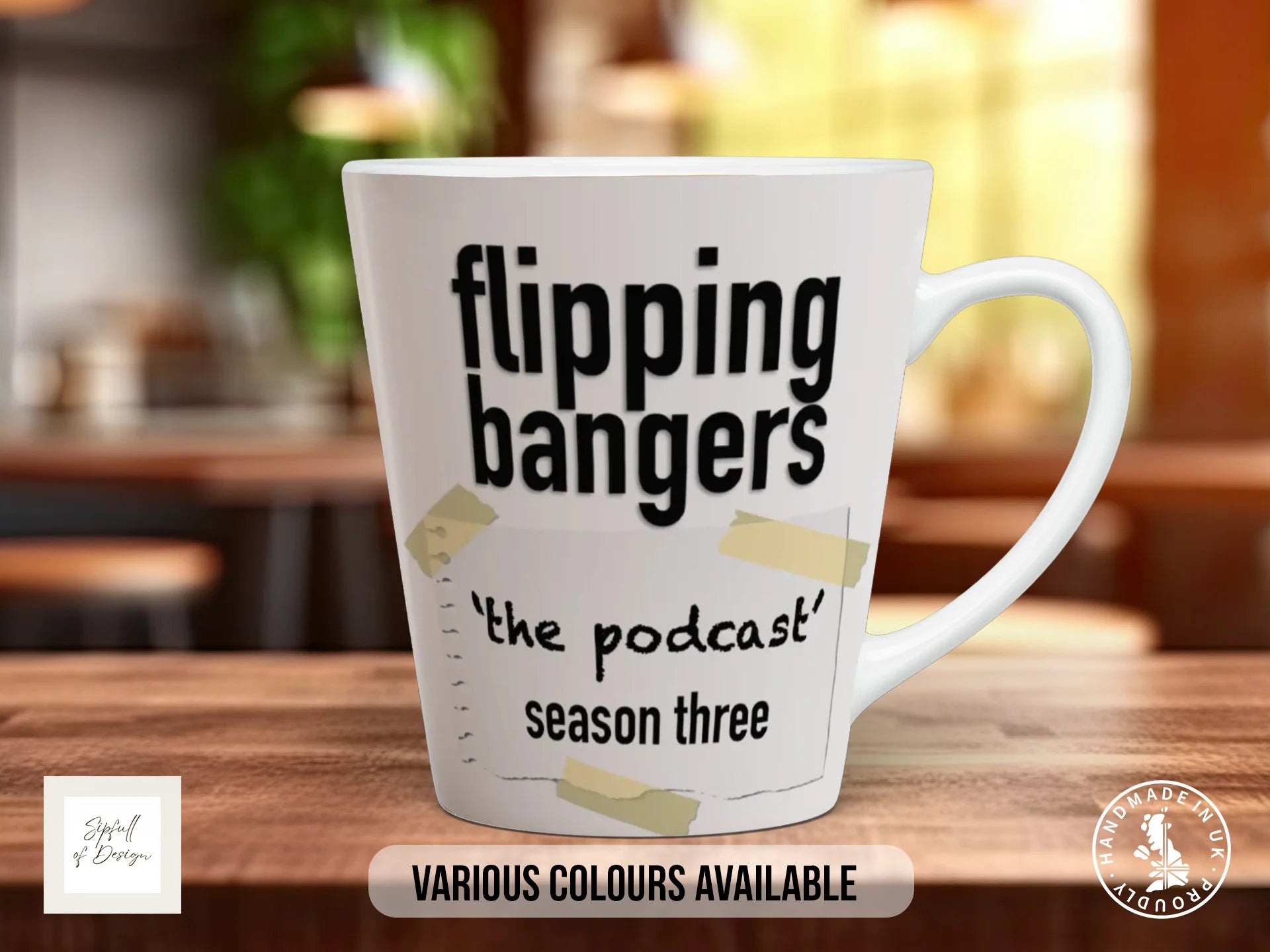 Flipping Bangers Podcast Season 3 Mug | Official Merchandise 12oz Latte