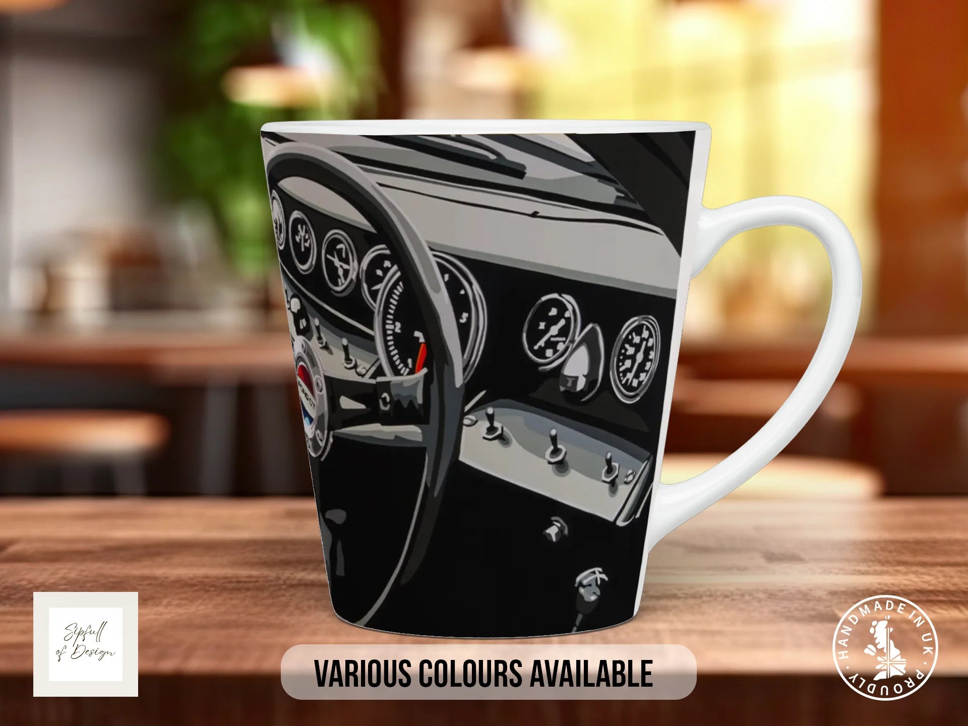 Ford GT40 Interior Mug | Joel Clark Signature Automotive Design 12oz Latte