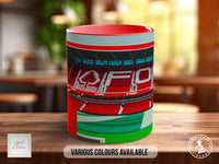 Nottingham Forest City Ground Mug – Joel Clark hand-cut vinyl artwork, centre view
