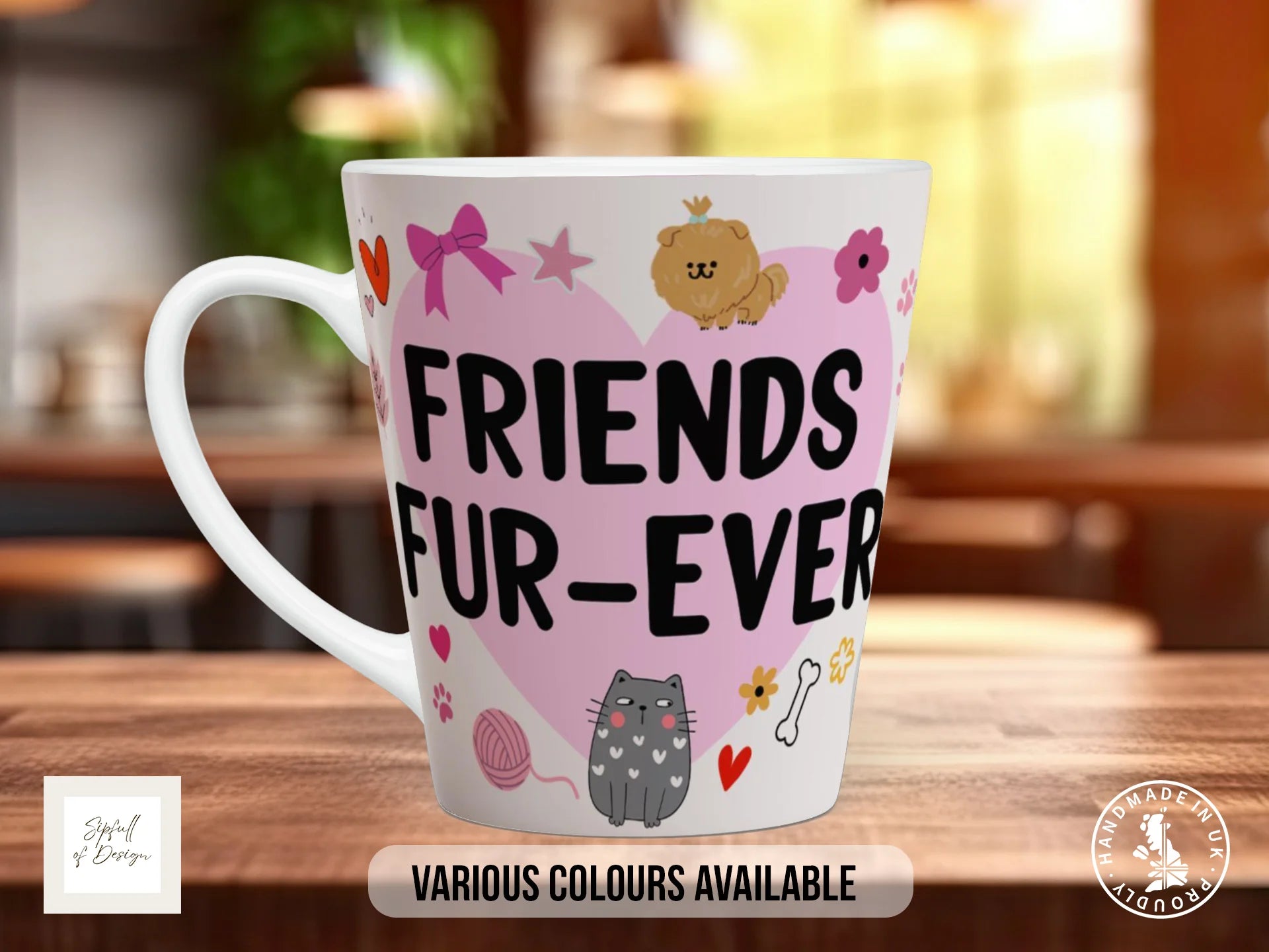 Friends Fur-Ever Mug | Dog & Cat Lover Gift 12oz Latte