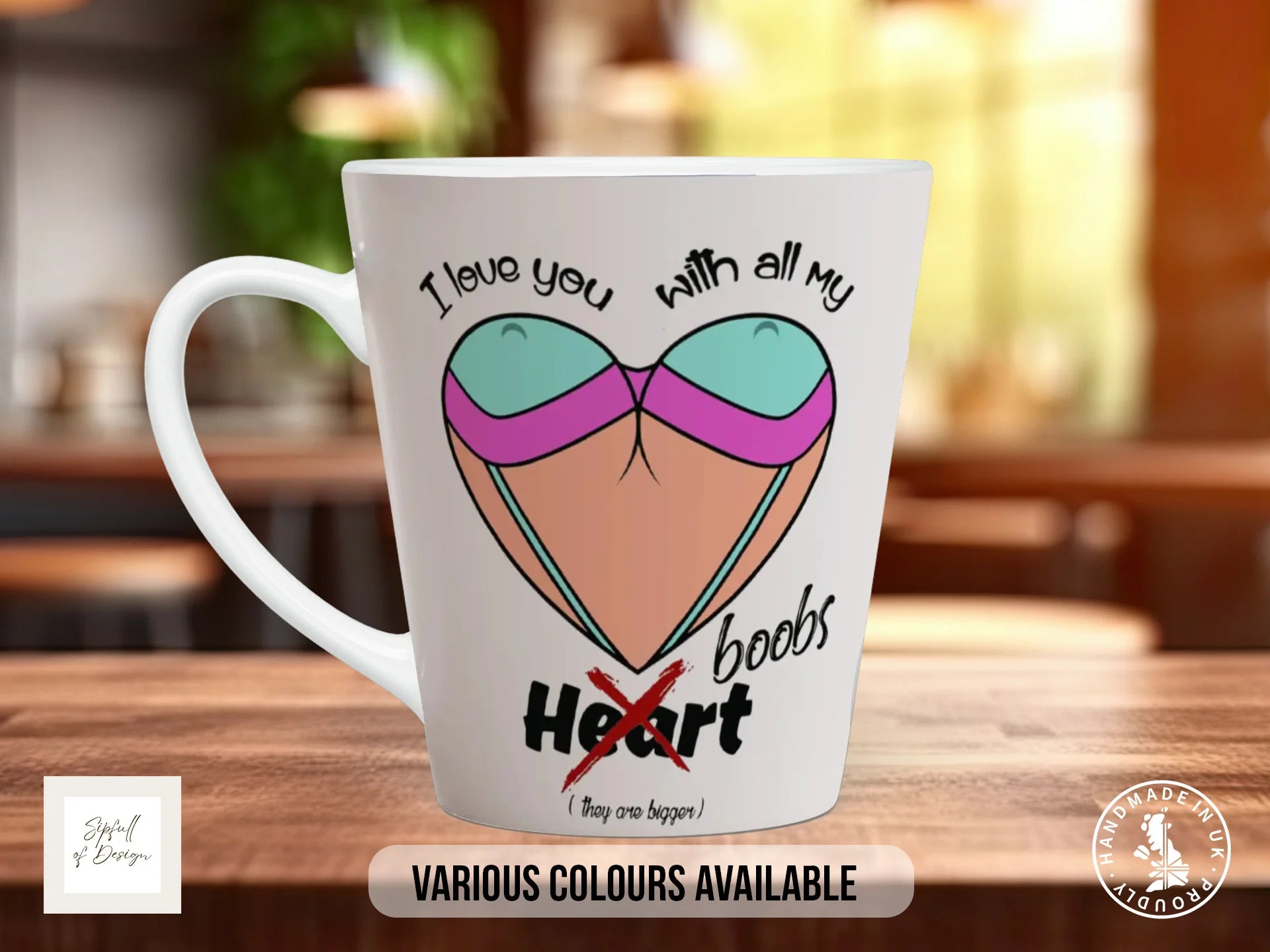 I Love You With All My Boobs Mug | Cheeky Valentine's Gift 12oz Latte