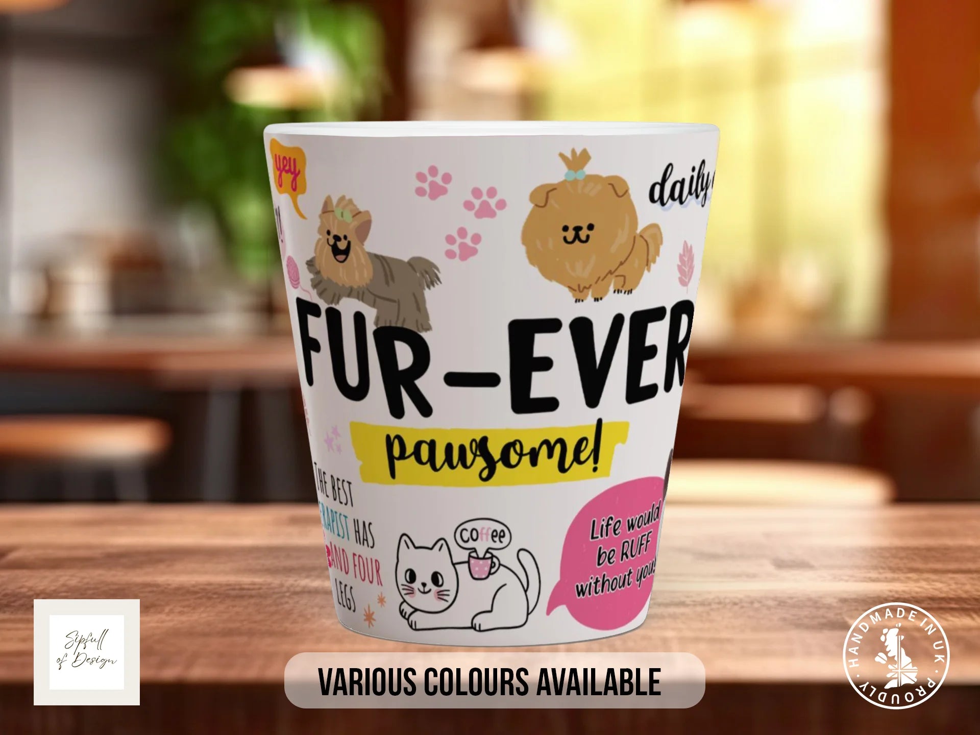 Furever Pawsome Mug | Funny Dog Lover Gift 12oz Latte