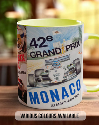 Monaco GP 70s–80s Mug | Vintage Formula 1 Motorsport Gift