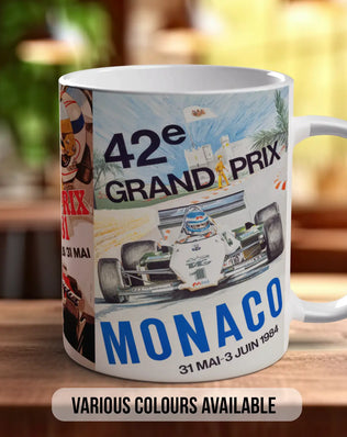 Monaco GP 70s–80s Mug | Vintage Formula 1 Motorsport Gift