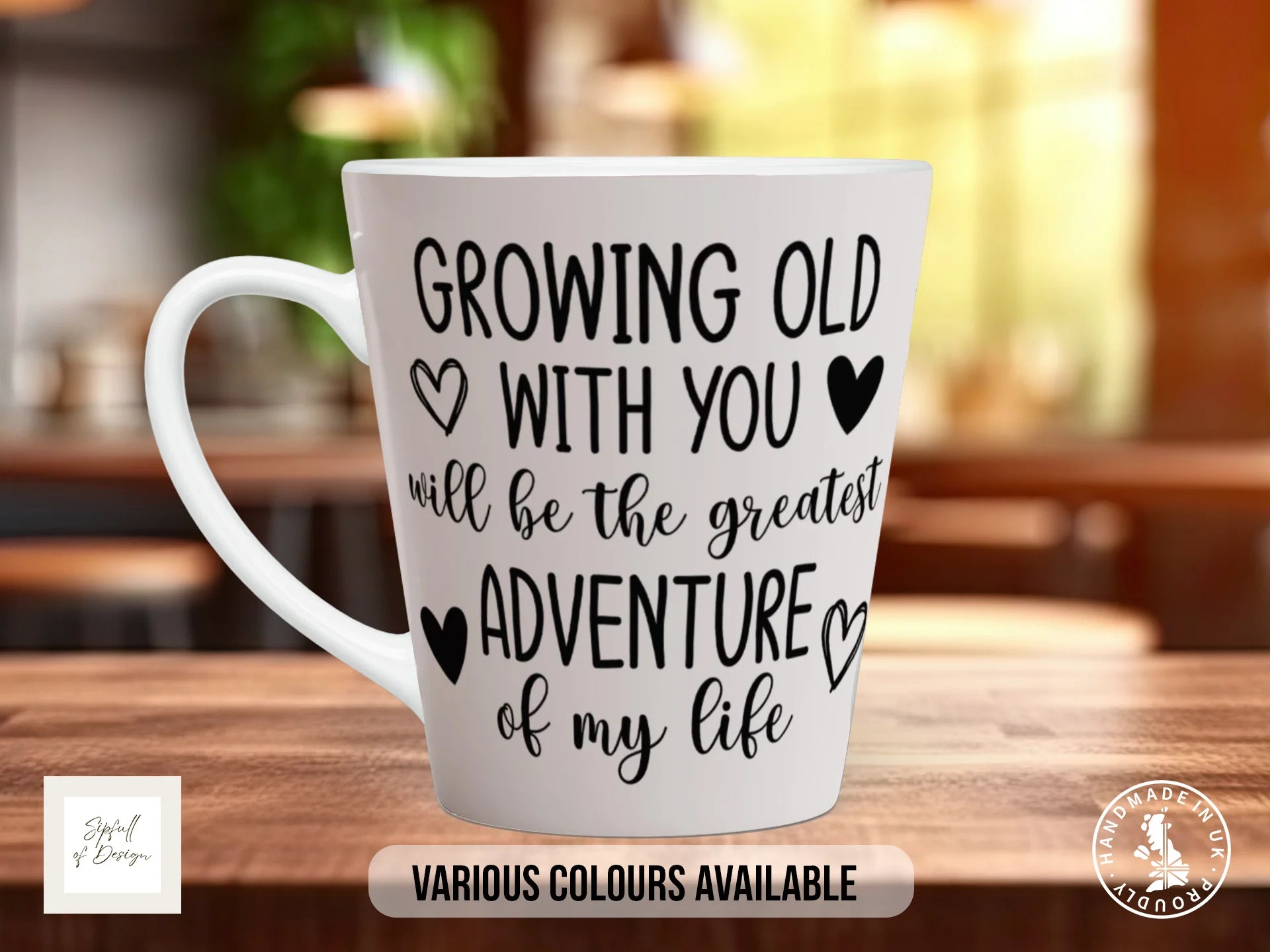 Growing Old With You Mug | Wedding, Anniversary & Valentine's Gift 12oz Latte