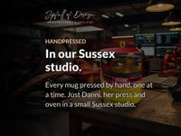 Handpressed in our Sussex studio — Just Danni, her press and oven