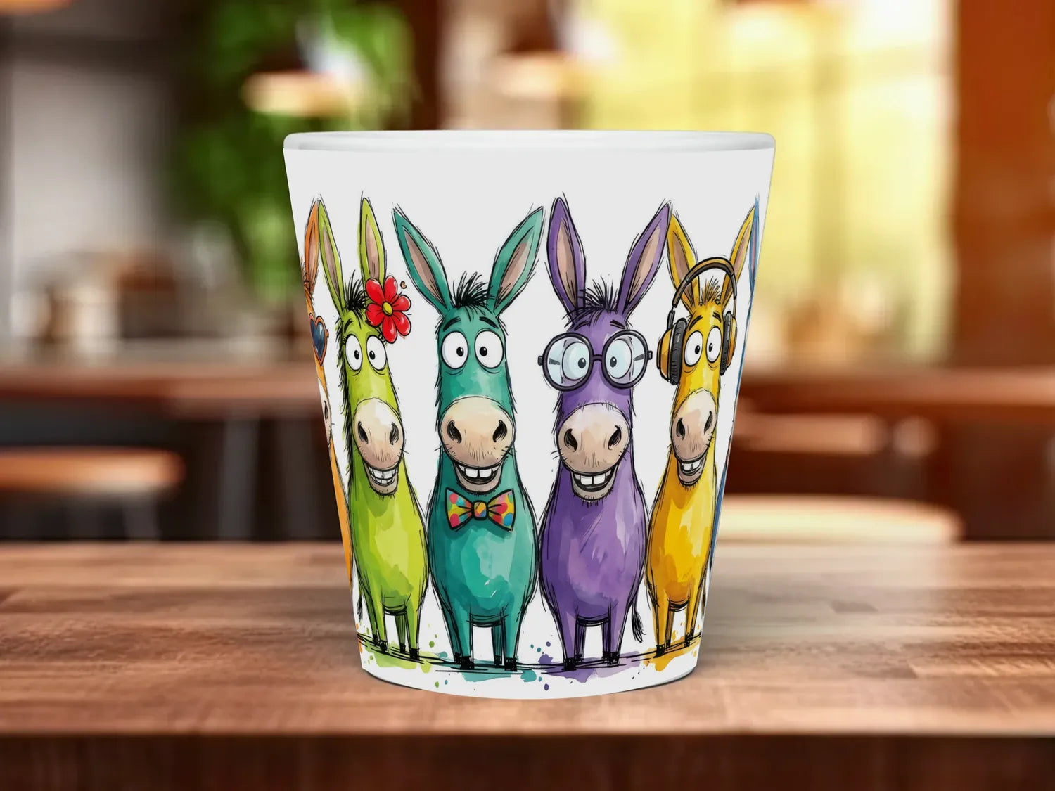 Happy Donkeys Mug | Funny Donkey Lover Gift 12oz Latte