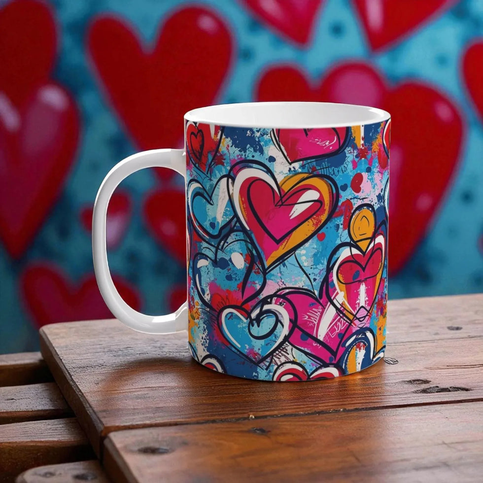 Graffiti Hearts Mugs