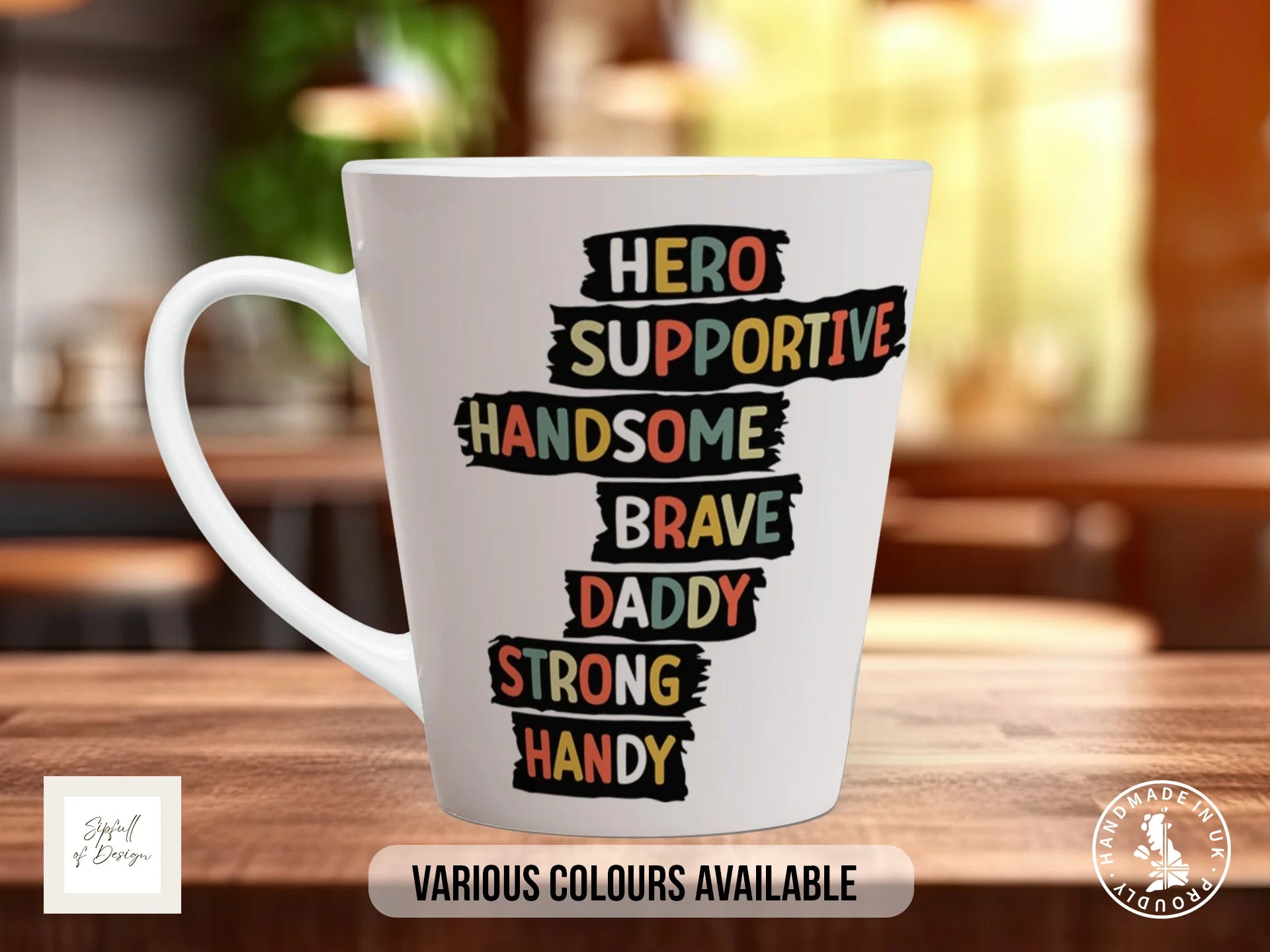Daddy Word Stack Mug | Funny Father's Day Gift 12oz Latte