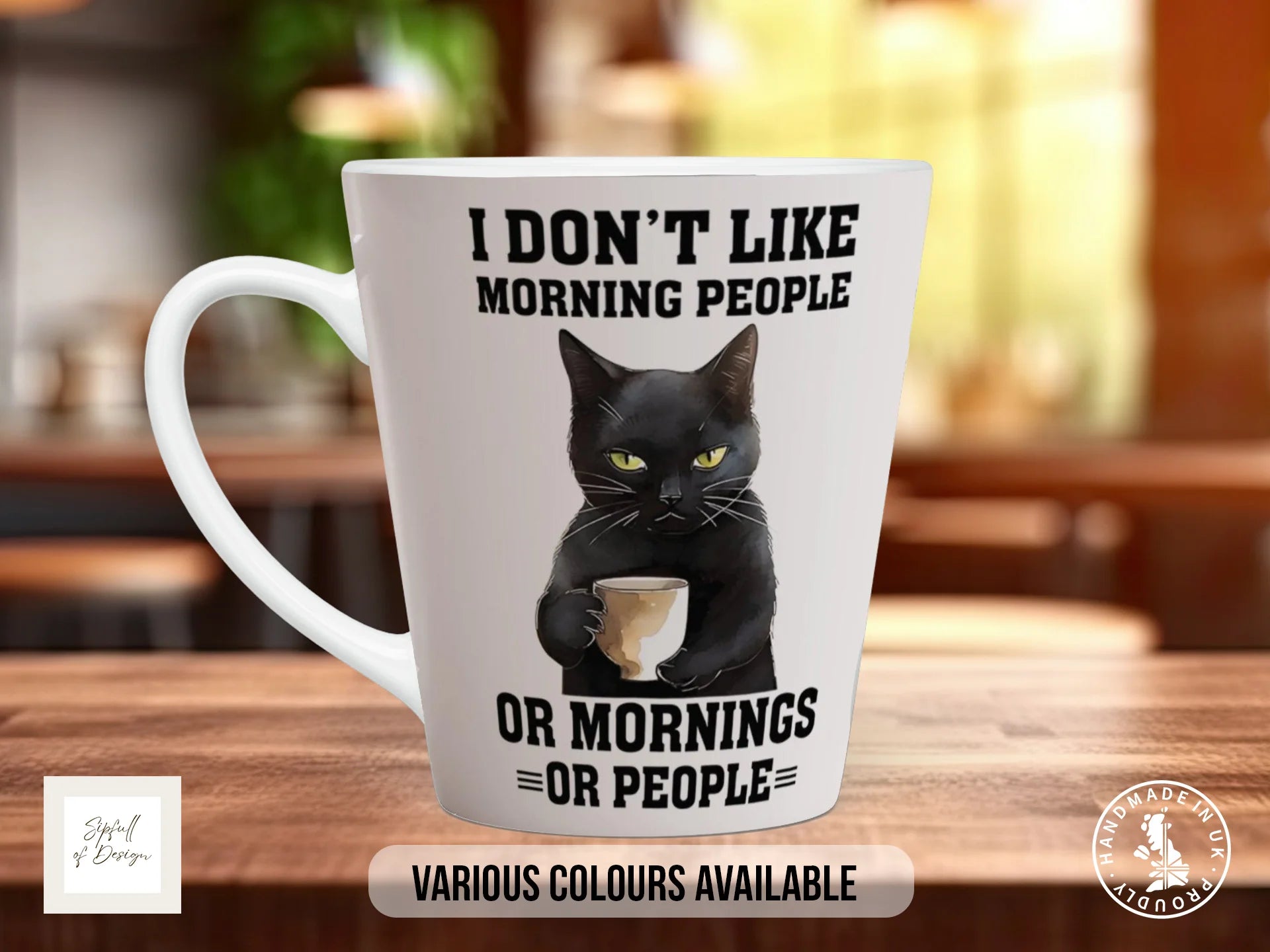 I Don't Like Morning People… Or Mornings Mug | Funny Cat Mug 12oz Latte