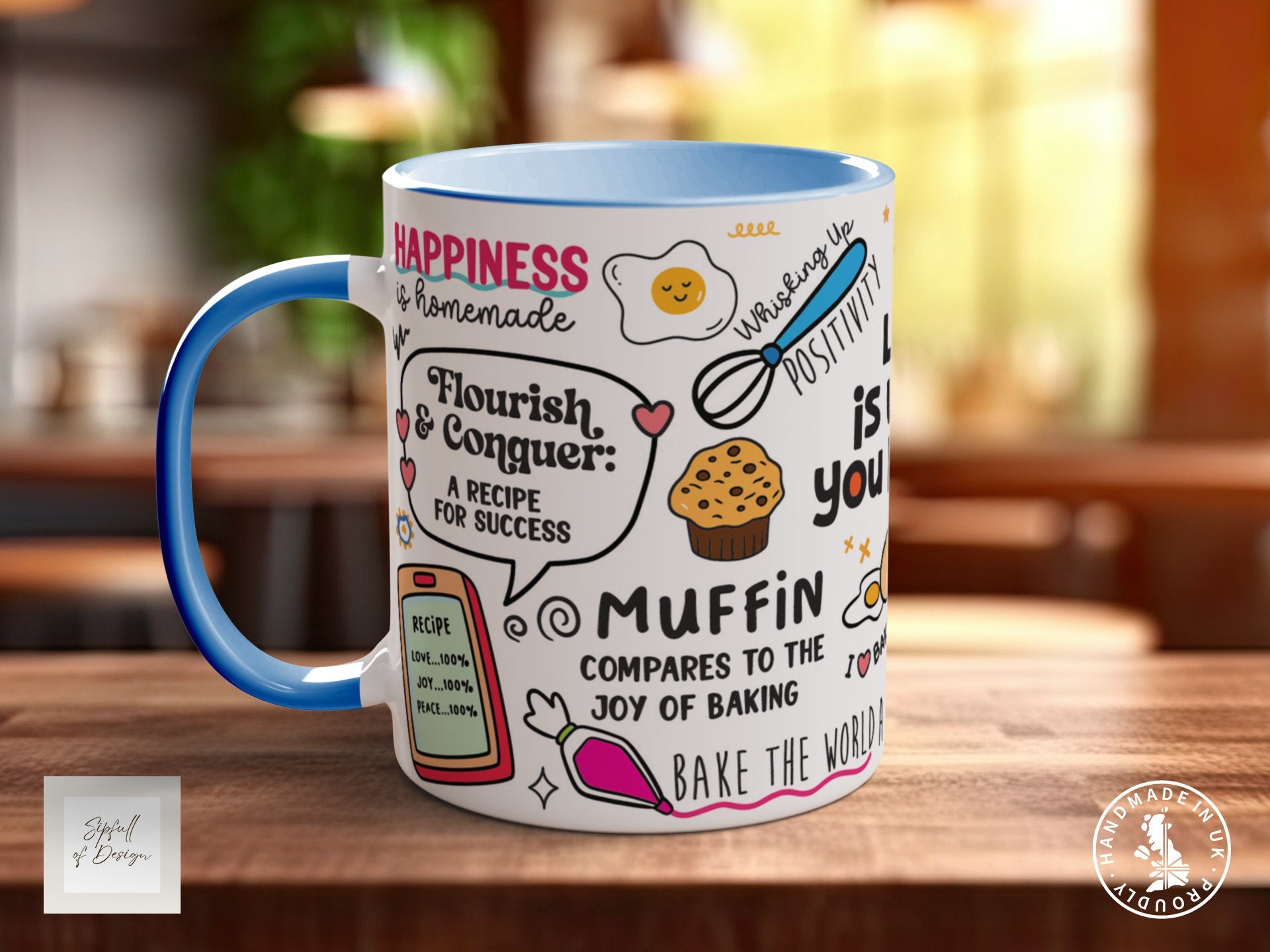 Life Is What You Bake It Mug, Baking Mug, Baking Gift, Gift for Bakers - Coloured 11oz, Bone China 10oz and 15oz and Latte 12oz options