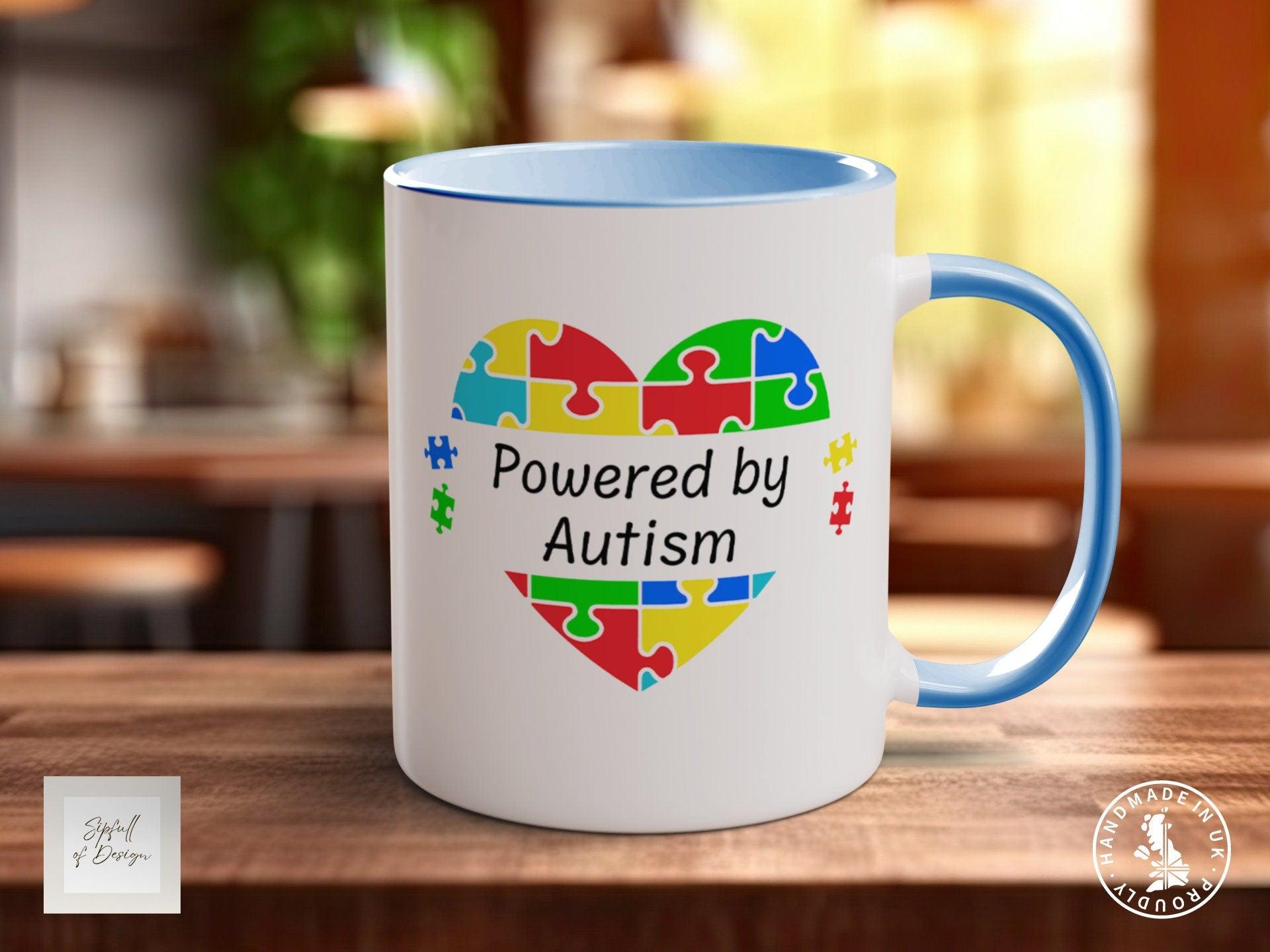 Powered By Autism Mug - Sipfull of Design