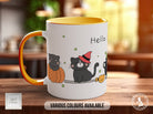Cute Halloween Cat Mug - Coloured 11oz, Bone China 10oz and 15oz and Latte 12oz options