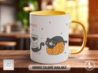 Cute Halloween Cat Mug - Coloured 11oz, Bone China 10oz and 15oz and Latte 12oz options