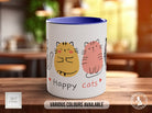 Cute Happy Cat Mug - Coloured 11oz, Bone China 10oz and 15oz and Latte 12oz options