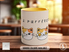 Cute Have A Purrfect Day Cat Mug - Coloured 11oz, Bone China 10oz and 15oz and Latte 12oz options