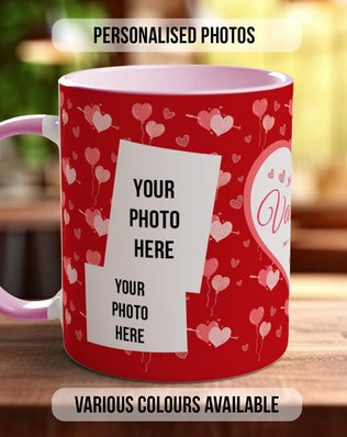 Personalised Be My Valentine Photo Mug Valentines Coloured Mug - Custom Photos - Sipfull of Design