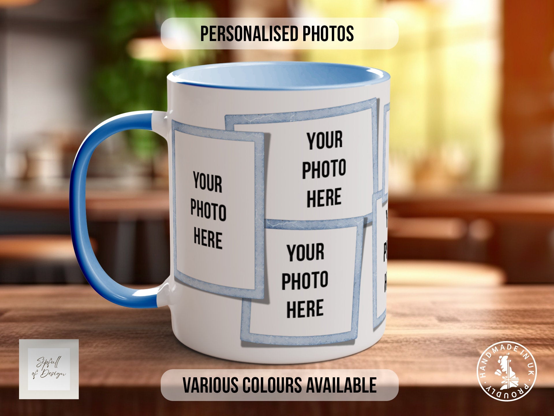 Personalised Best Dad Ever Photo Mug - coloured with your photos - Dad Gift - Ideal Fathers Day Gift