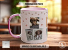 Personalised Dog Mug - Pink Love Paws Photo Grid - Multiple Mug Colours