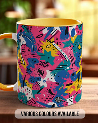 Abstract Comic Pop Pattern Full Wrap Coloured Art Mug - Design 2 - Sipfull of Design