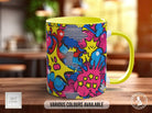Abstract Comic Pop Pattern Full Wrap Coloured Art Mug - Design 3 - Sipfull of Design