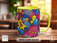 Abstract Comic Pop Pattern Full Wrap Coloured Art Mug - Design 3 - Sipfull of Design