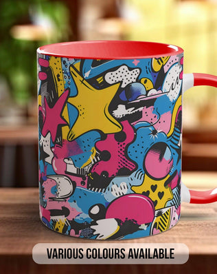 Abstract Comic Pop Pattern Full Wrap Coloured Art Mug - Design 10 - Sipfull of Design