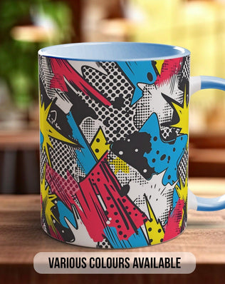 Abstract Comic Pop Pattern Full Wrap Coloured Art Mug - Design 11 - Sipfull of Design