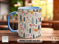 Cityscape Wildflower Pattern Full Wrap Coloured Art Mug - Design 4 - Sipfull of Design