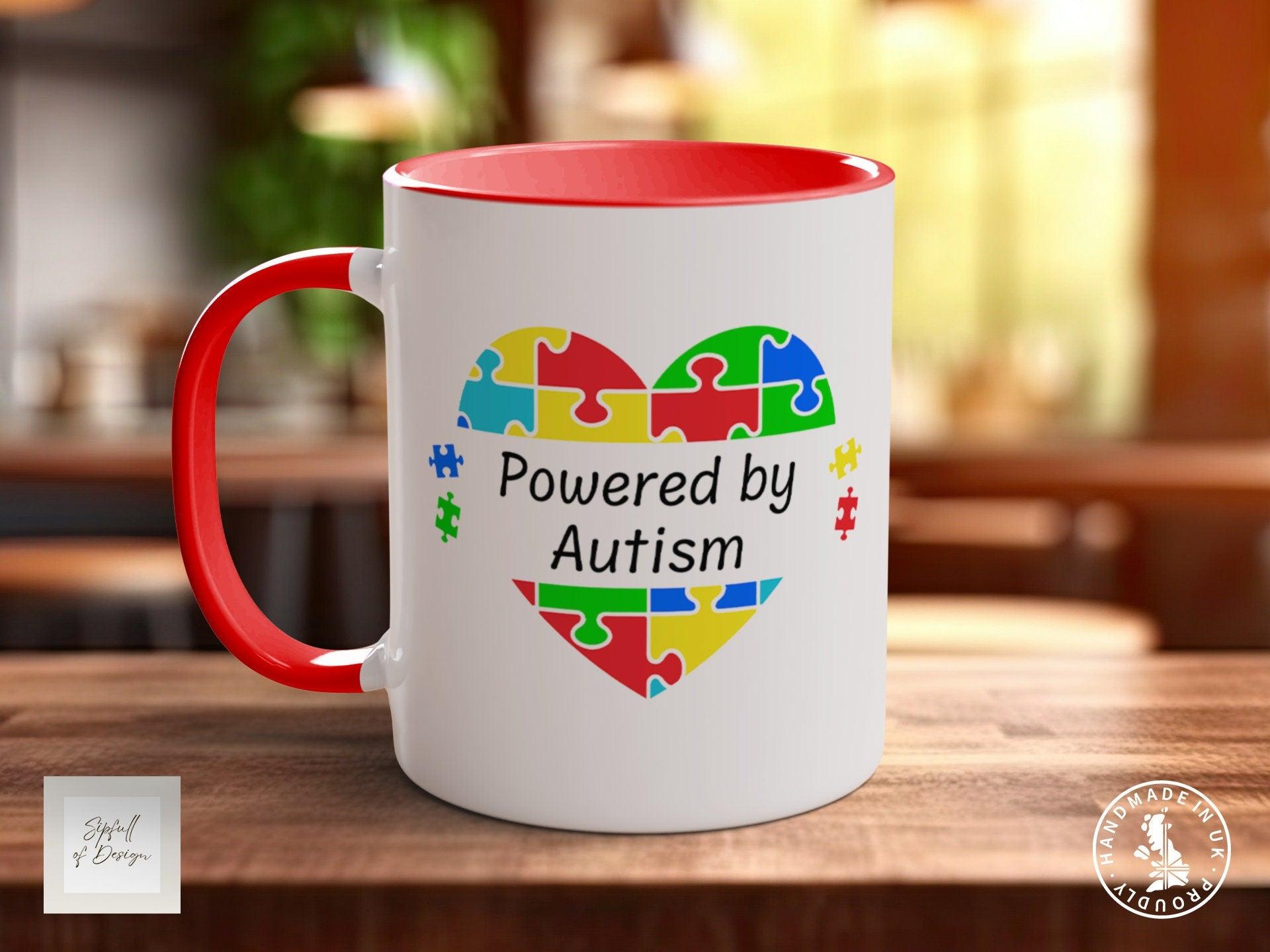 Powered By Autism Mug - Sipfull of Design