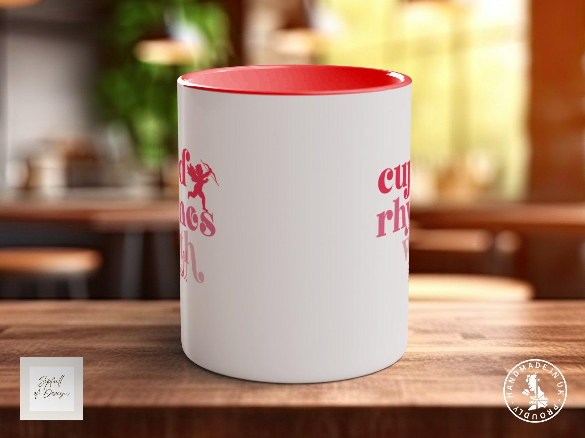 Cupid Rhymes with Stupid Funny Valentines Mug - Sipfull of Design
