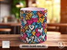Graffiti Hearts Pattern Full Wrap Coloured Art Mug - Design 5 - Sipfull of Design