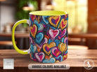 Graffiti Hearts Pattern Full Wrap Coloured Art Mug - Design 6 - Sipfull of Design