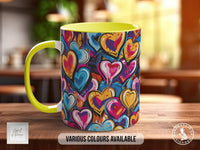 Graffiti Hearts Pattern Full Wrap Coloured Art Mug - Design 6 - Sipfull of Design