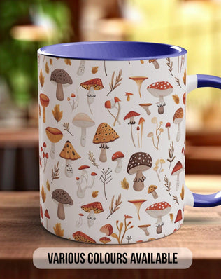 Mushroom Garden Pattern Full Wrap Coloured Art Mug - Design 2 - Sipfull of Design
