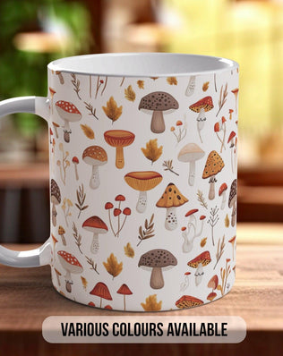 Mushroom Garden Pattern Full Wrap Coloured Art Mug - Design 2 - Sipfull of Design