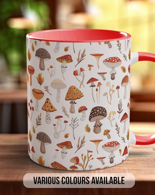 Mushroom Garden Pattern Full Wrap Coloured Art Mug - Design 2 - Sipfull of Design