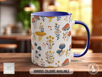 Mushroom Garden Pattern Full Wrap Coloured Art Mug - Design 5 - Sipfull of Design
