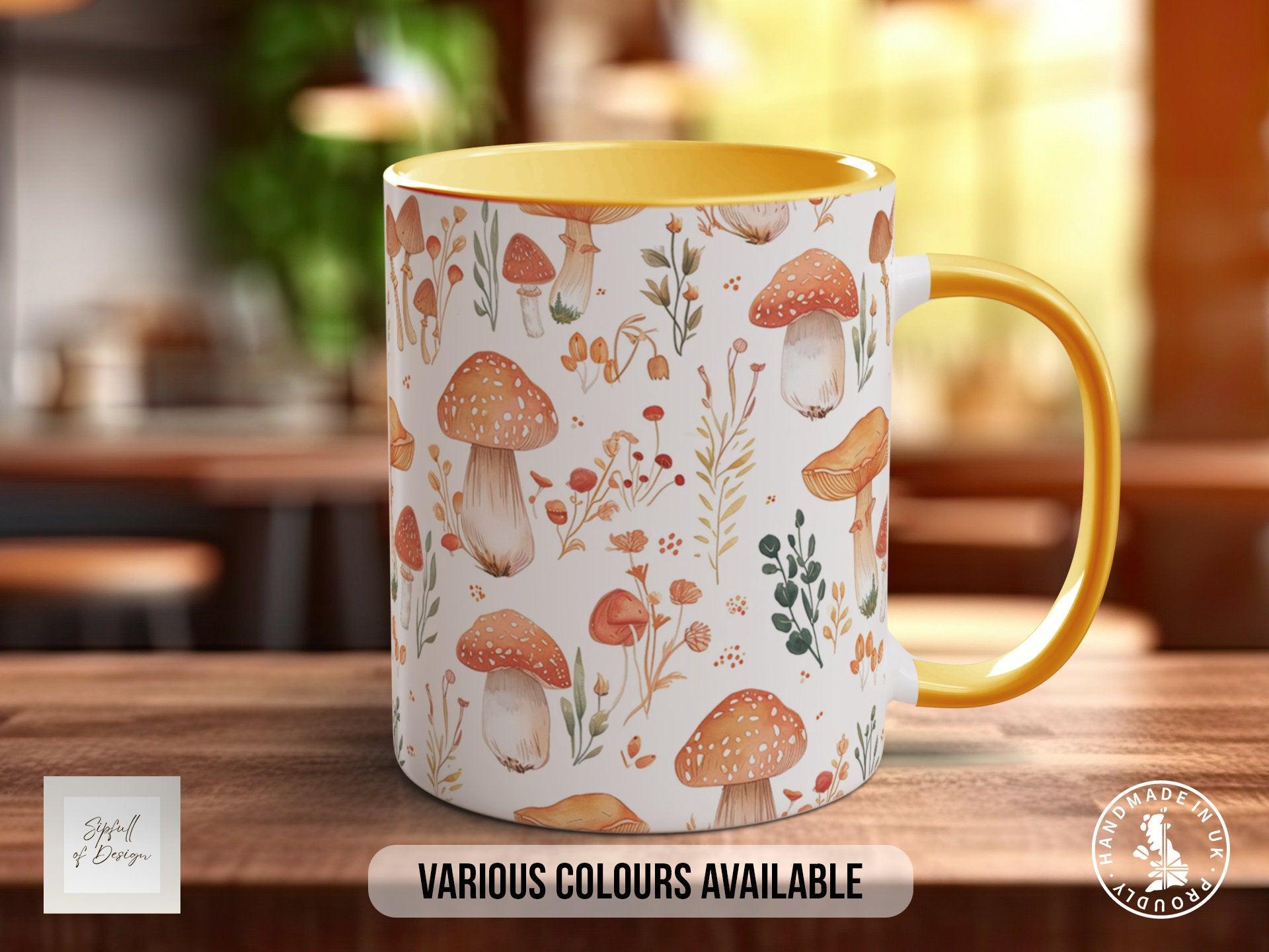 Mushroom Garden Pattern Full Wrap Coloured Art Mug - Design 6 - Sipfull of Design