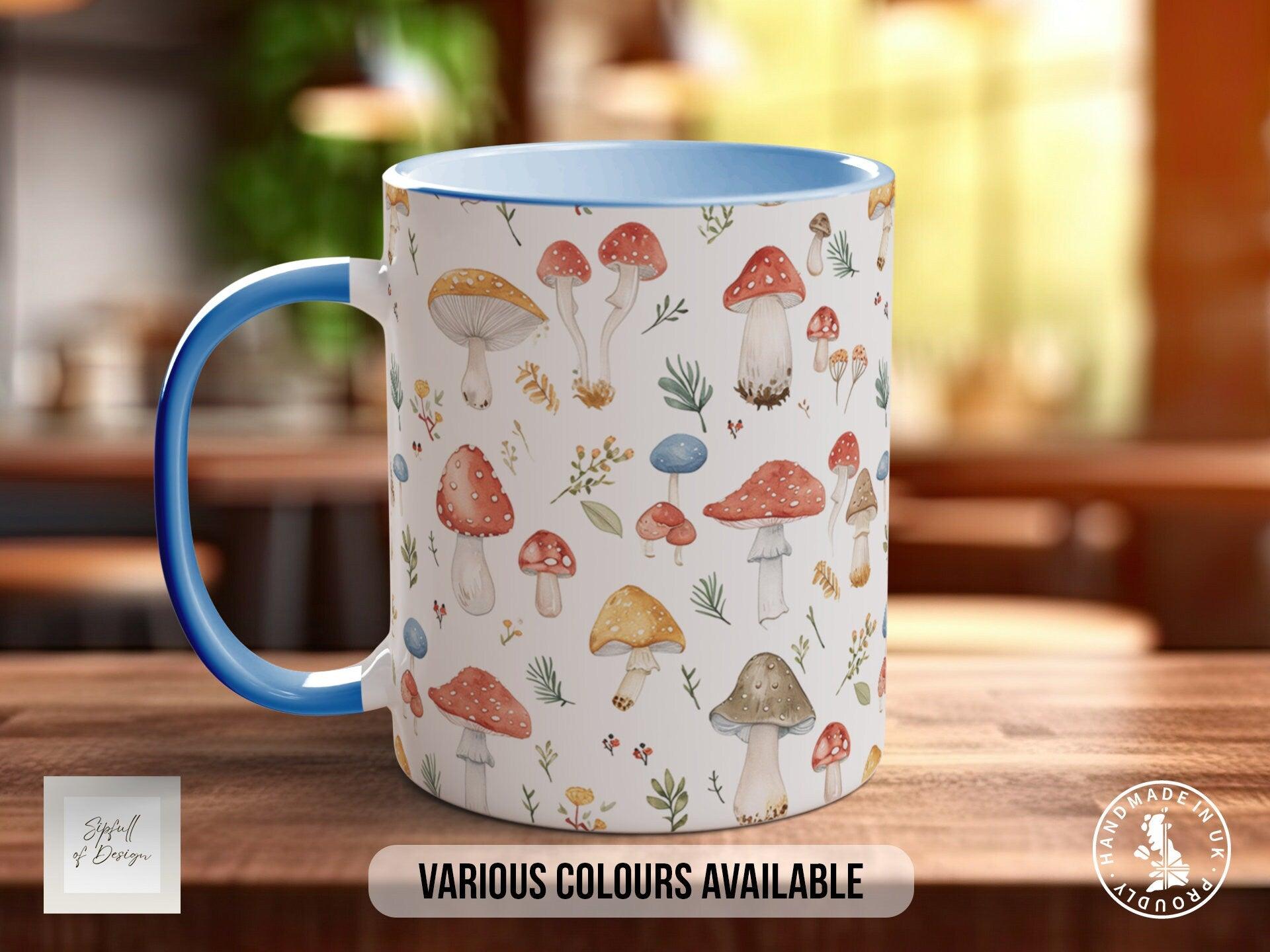 Mushroom Garden Pattern Full Wrap Coloured Art Mug - Design 7 - Sipfull of Design