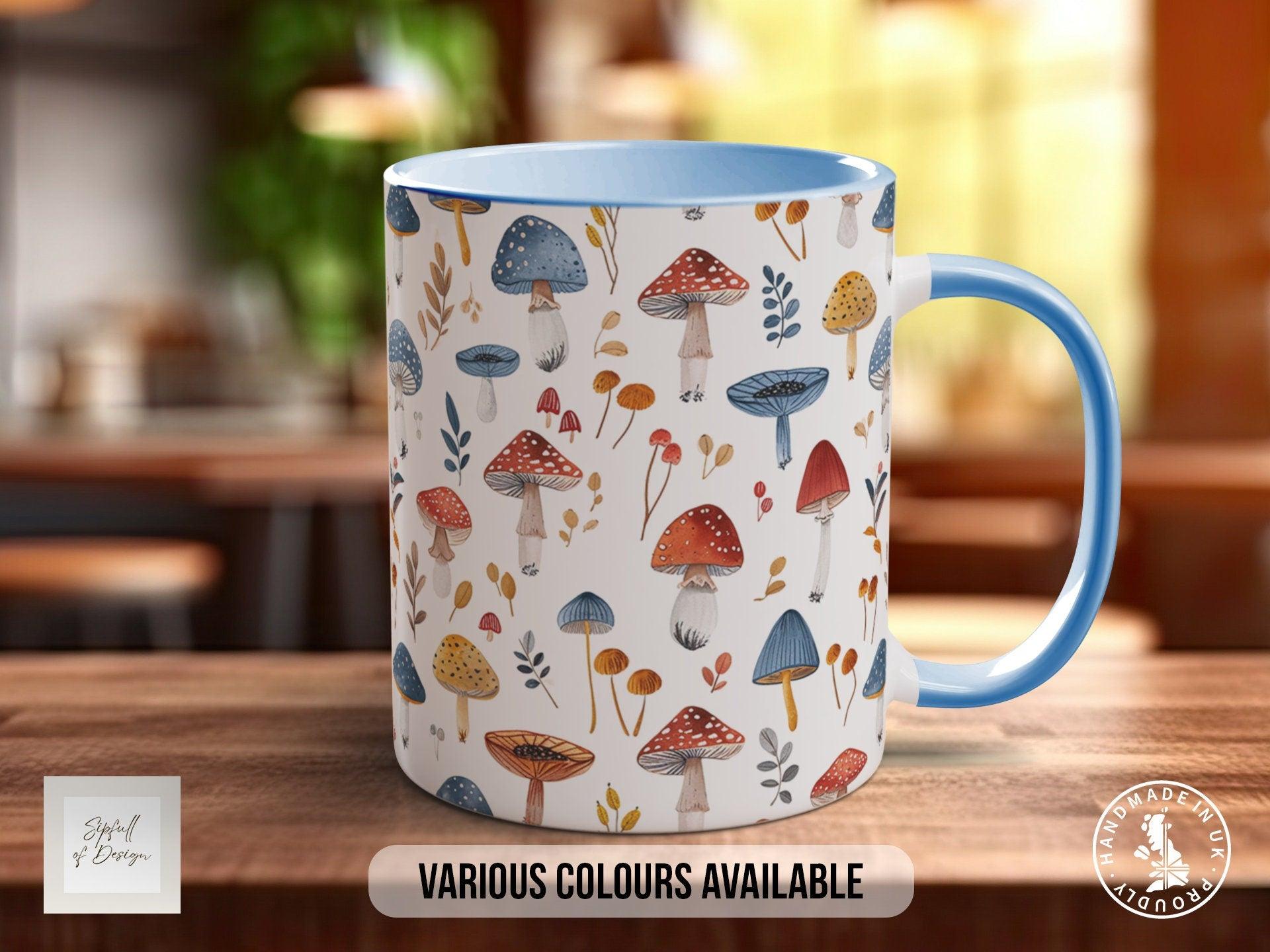 Mushroom Garden Pattern Full Wrap Coloured Art Mug - Design 8 - Sipfull of Design