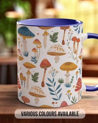 Mushroom Garden Pattern Full Wrap Coloured Art Mug - Design 11 - Sipfull of Design