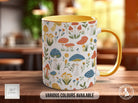 Mushroom Garden Pattern Full Wrap Coloured Art Mug - Design 12 - Sipfull of Design