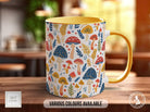 Mushroom Garden Pattern Full Wrap Coloured Art Mug - Design 14 - Sipfull of Design