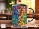 Watercolour Rainbow Stained Glass Pattern Full Wrap Coloured Art Mug - Design 2 - Sipfull of Design