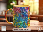 Watercolour Rainbow Stained Glass Pattern Full Wrap Coloured Art Mug - Design 2 - Sipfull of Design