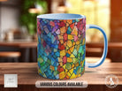 Watercolour Rainbow Stained Glass Pattern Full Wrap Coloured Art Mug - Design 2 - Sipfull of Design